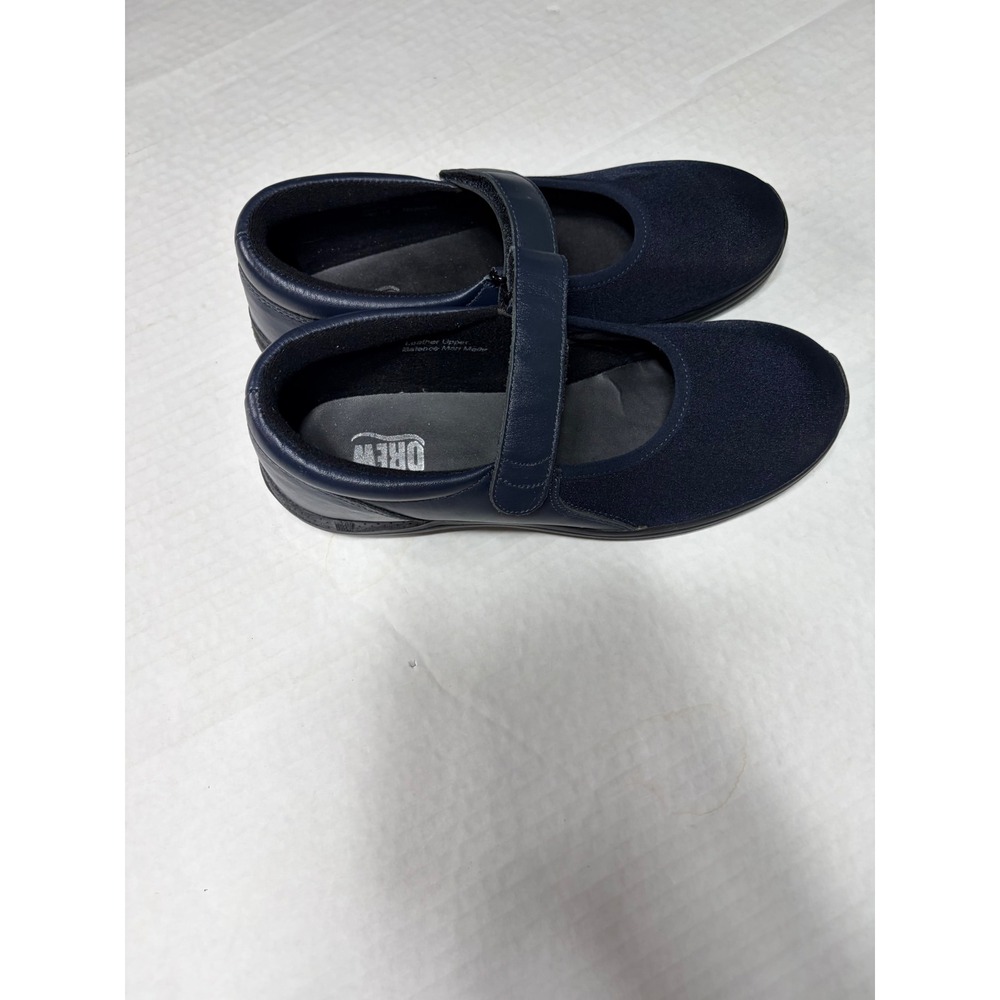 Drew Rose Navy Blue Leather Mary Jane Orthopedic Shoes Womens 7.5 M
